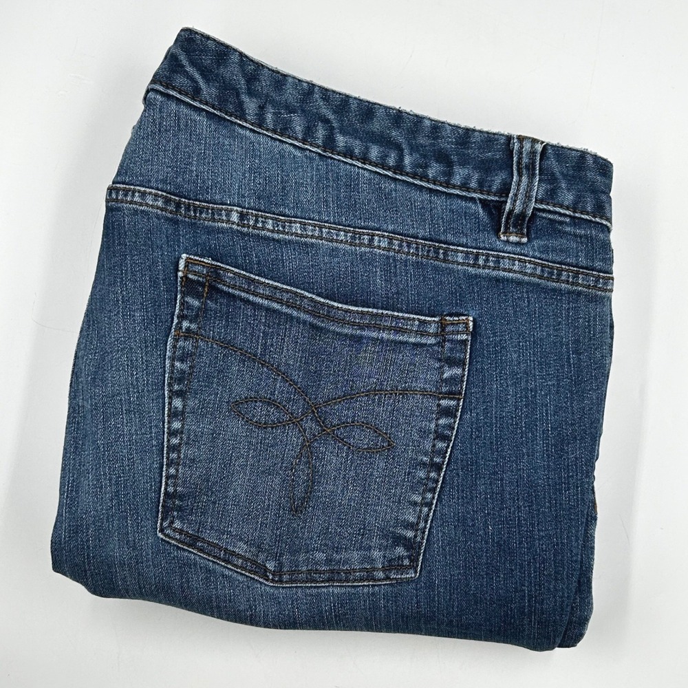 Chaps Denim Jeans Blue Womens 16W Straight Leg Stretch EUC